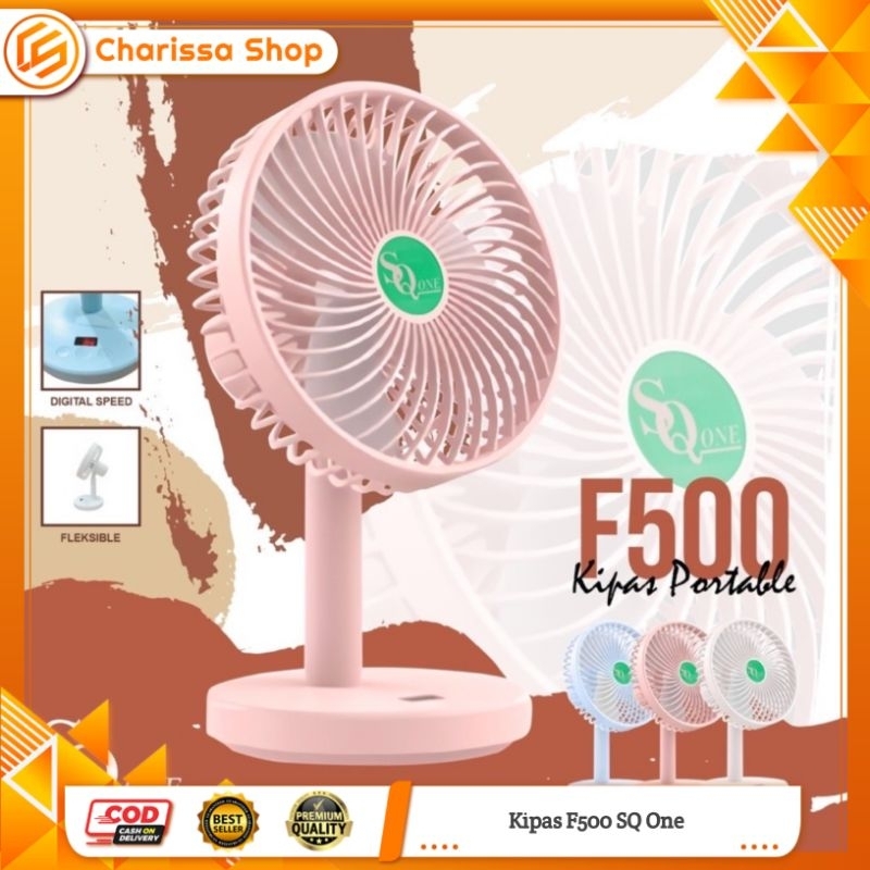 Kipas F500 SQ One / Kipas Angin Portable / Kipas Angin Tampilan Digital  + Fitur Time Otomatis