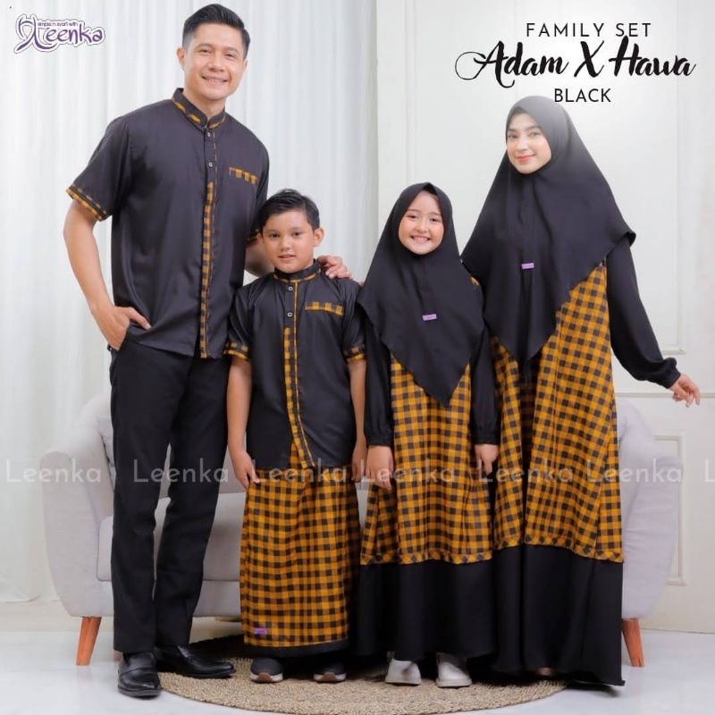 Family Set couple keluarga black kotak kotak adam hawa series