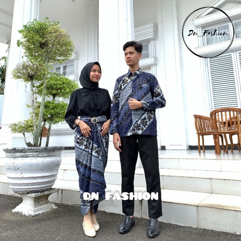 MOTIF CM NAVY/KEMEJA BATIK/KEMEJA BATIK COUPLE/KEMEJA BATIK ANAK/ROK LILIT BATIK/ROK PLISKET BATIK