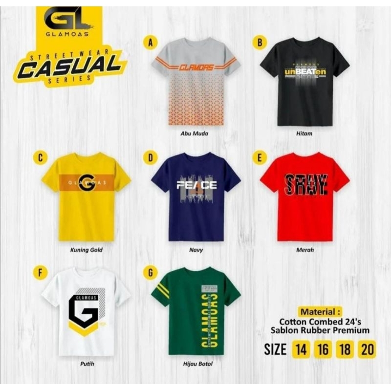 kaos anak cowok/ streetwear casual series by glamoas