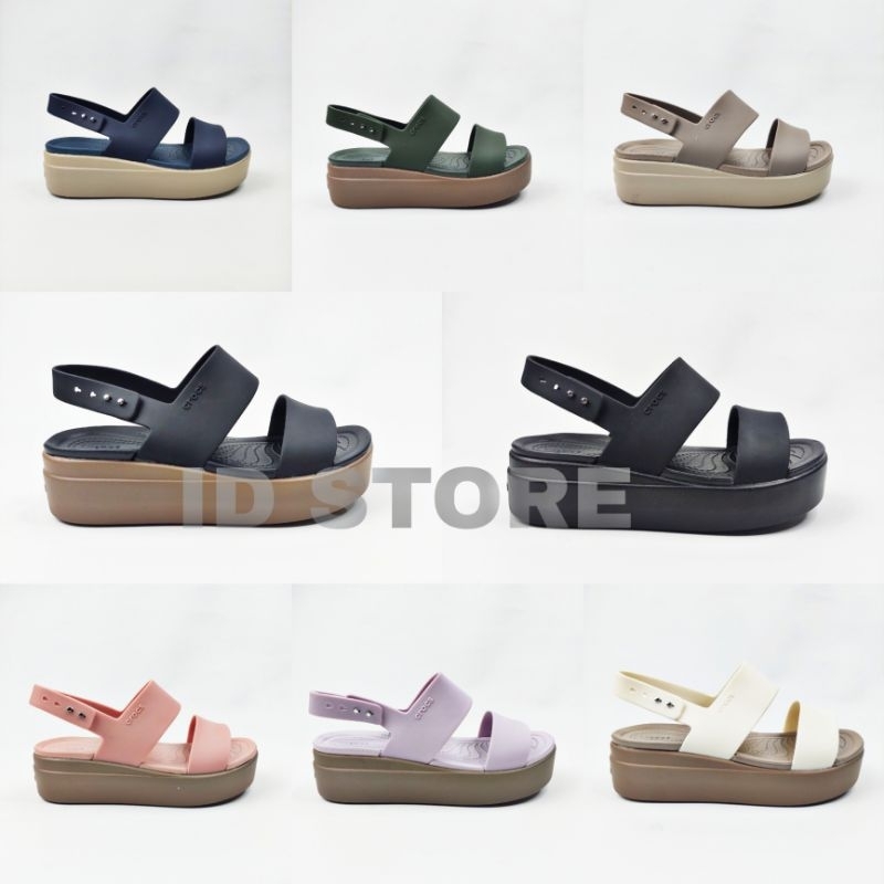sandal crocs brooklyn low wedges tali / crocs brooklyn tali wedges