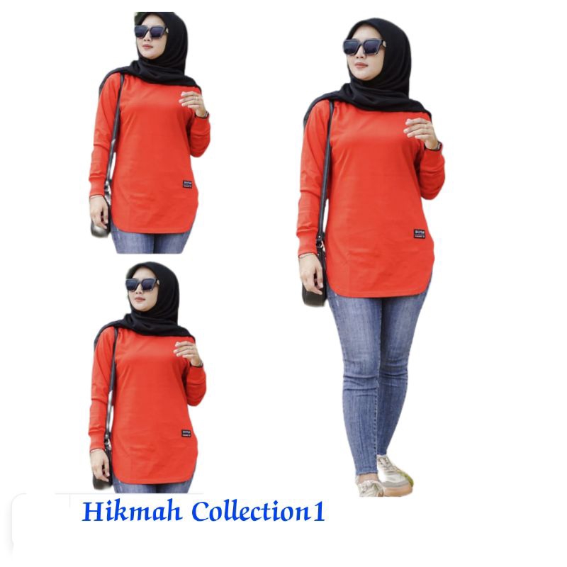 OVAL 06√ JUMBO ATASAN WANITA MODEL OVAL LENGAN PANJANG PAKAI RIB BAHAN KATUN KOMBET 20S