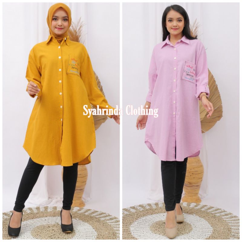 Kemeja Tunik Basic Jumbo dan Standar size Katun Linen Premium Import Good Quality