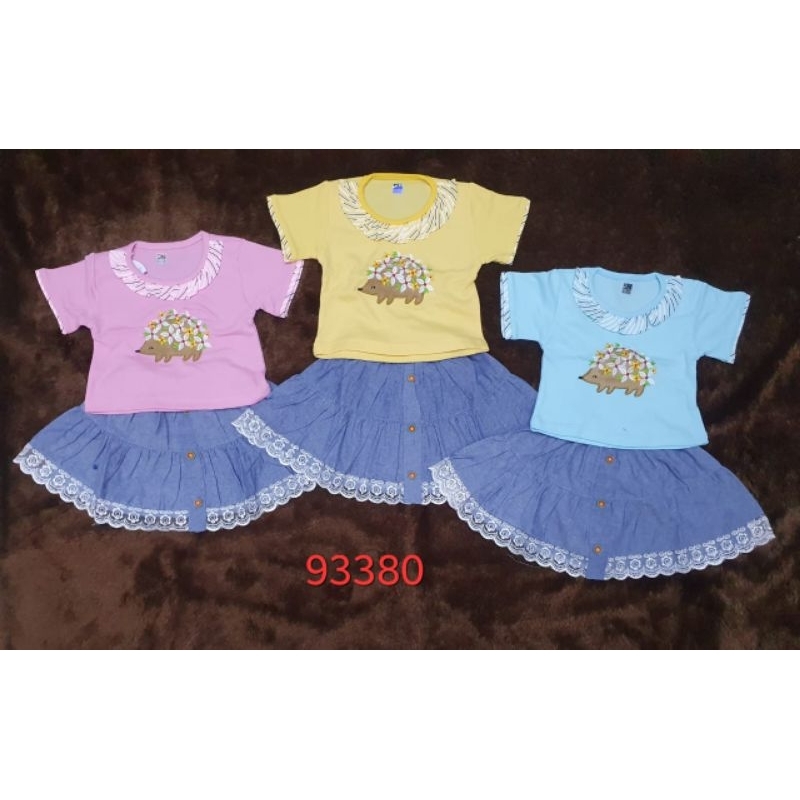 Rok bayi 6 - 12m anak baby katun 100% combed dress nezumi