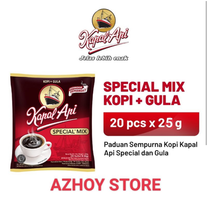 

1 DUS KOPI KAPAL API SPECIAL MIX + GULA ISI 120 SACHET 25g