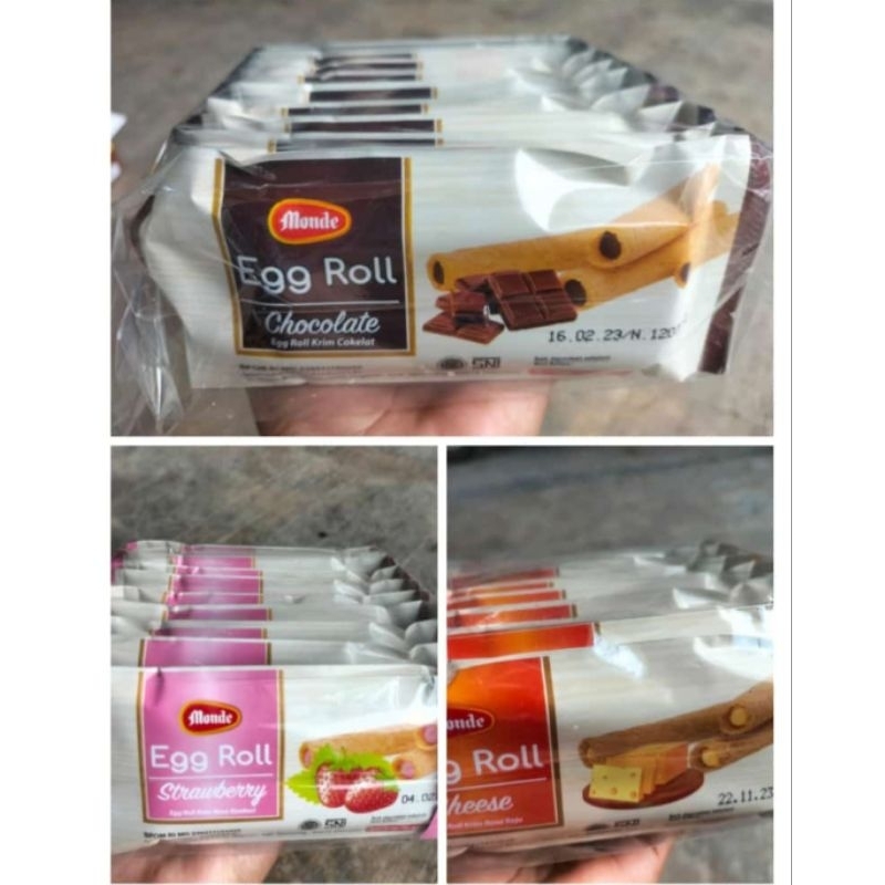 

Monde Eggroll 1 pak isi 10×35 gr Coklat/Strawbery/Keju