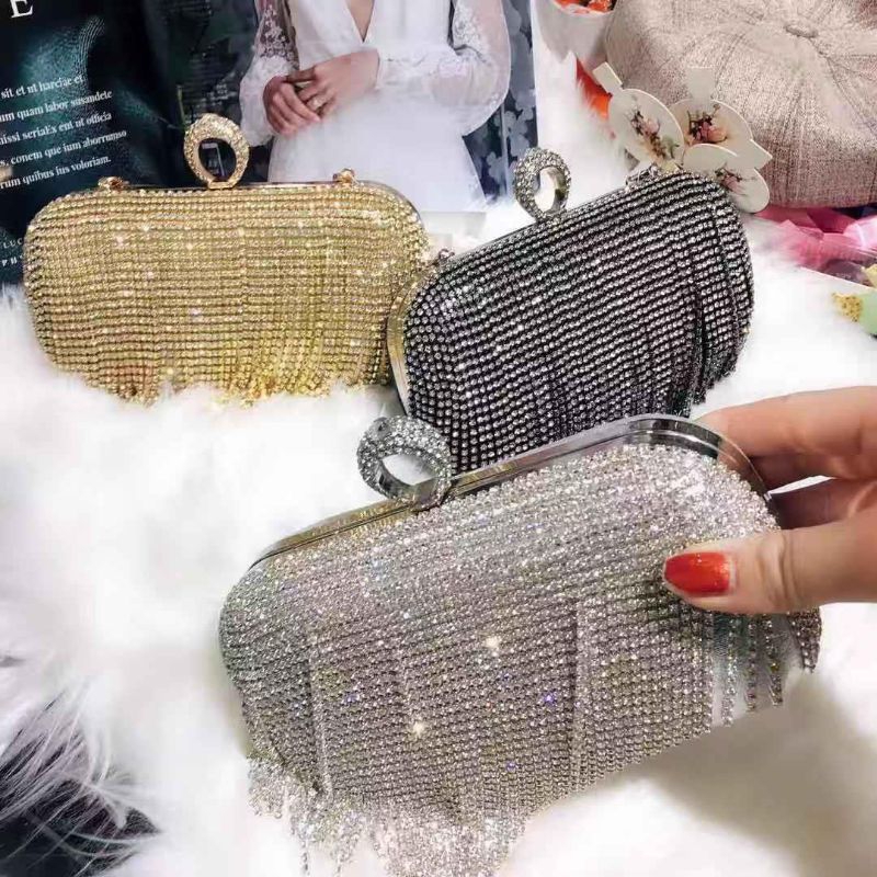 TAS CLUTCH PESTA KONDANGAN WANITA FULL DIAMOND