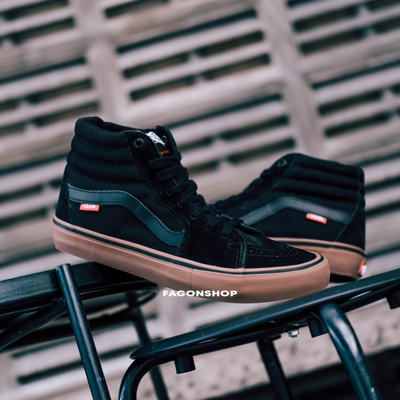 VANS SK8-HI PRO BLACK/GUM ORIGINAL 100%