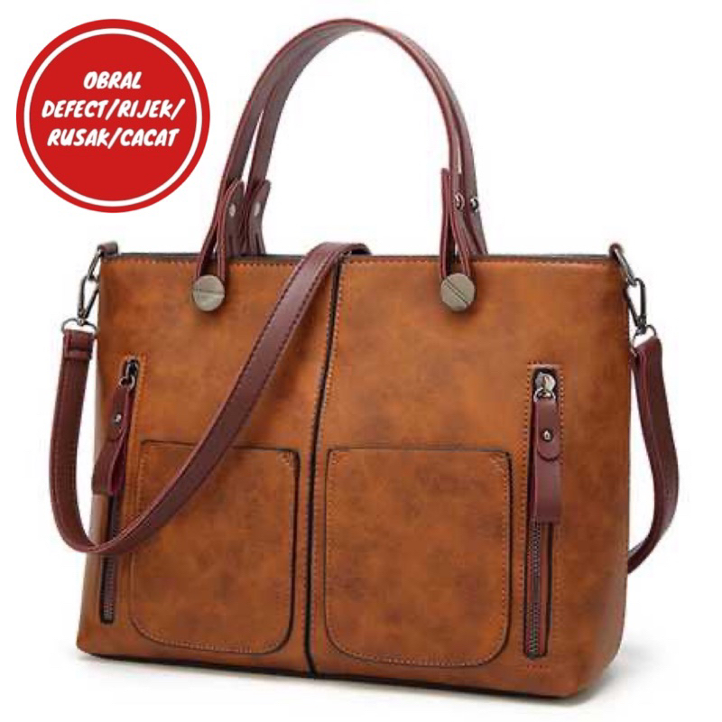 [OBRAL RIJEK] Tas Selempang Tote Wanita Vintage Shoulder Bag - ZHB0543-E