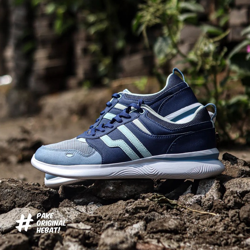 Sepatu Sneakers Keren Pria Wanita Kekinian Piero J. Wave Original [Black White - Grey White - Blue W