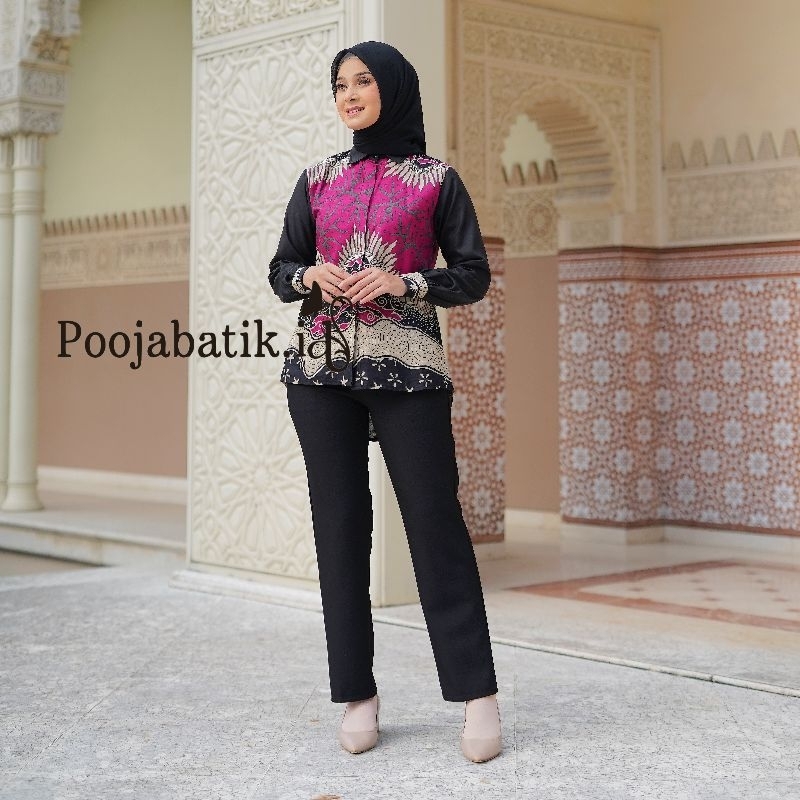 BLOUS KOMBINASI ,ATASAN BATIK,BAJU KERJA,BUSANA WANITA