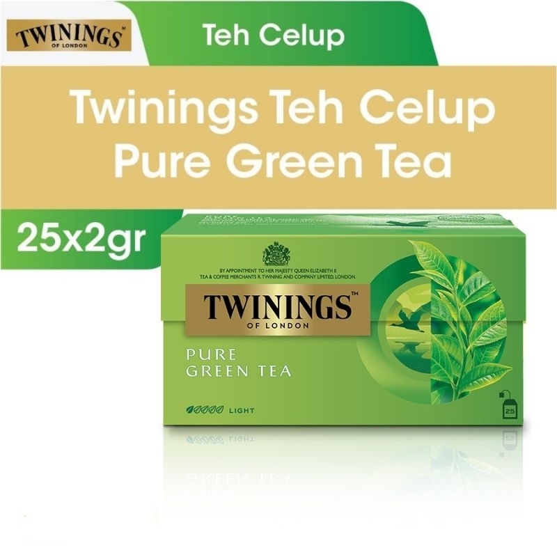 

TWININGS TEH CELUP PURE GREEN TEA 2 GRAM | 1 PACK 25'S