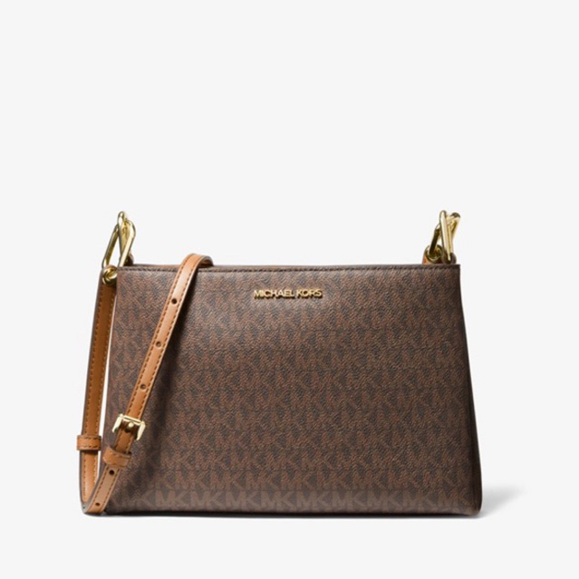 MICHAEL KORS Trisha Medium Logo Crossbody Bag brown acorn