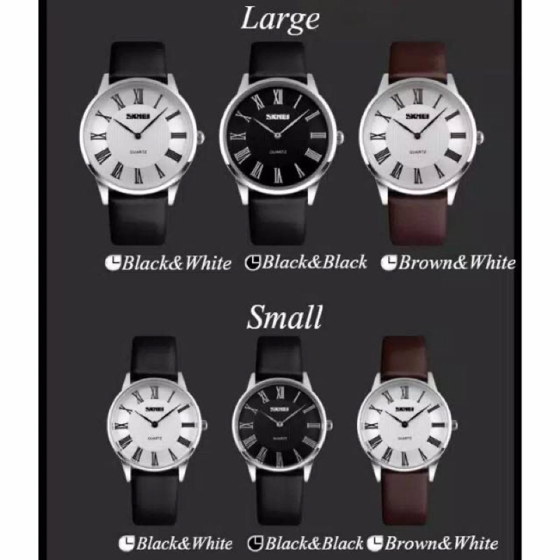 SKMEI 9092 ORIGINAL Jam Tangan Pria tai kulit hitam dalam putih