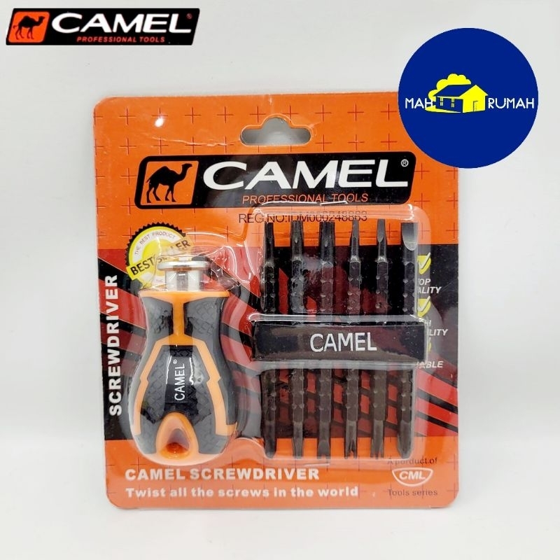 OBENG BB CEBOL 7pcs SET Bolak Balik 2Ways Mini Kombinasi Multisize - CAMEL 218