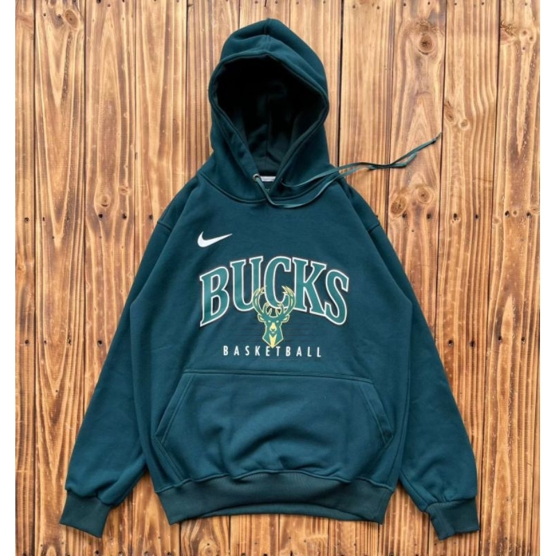 HOODIE JAKET NIKE x MITCHELL&amp;NESS BUCKS GREEN FULLTAG &amp; LABEL