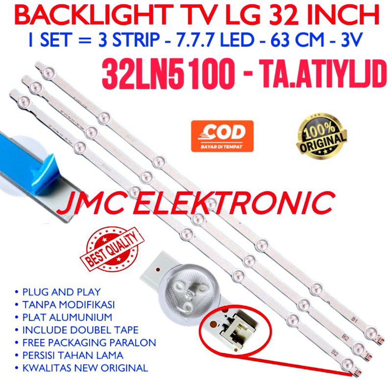 BACKLIGHT TV LG 32LB530A 32LA6130 32LN5100-TA.ATIYLJD LAMPU LED BL 32IN 32 INC 7K 3V