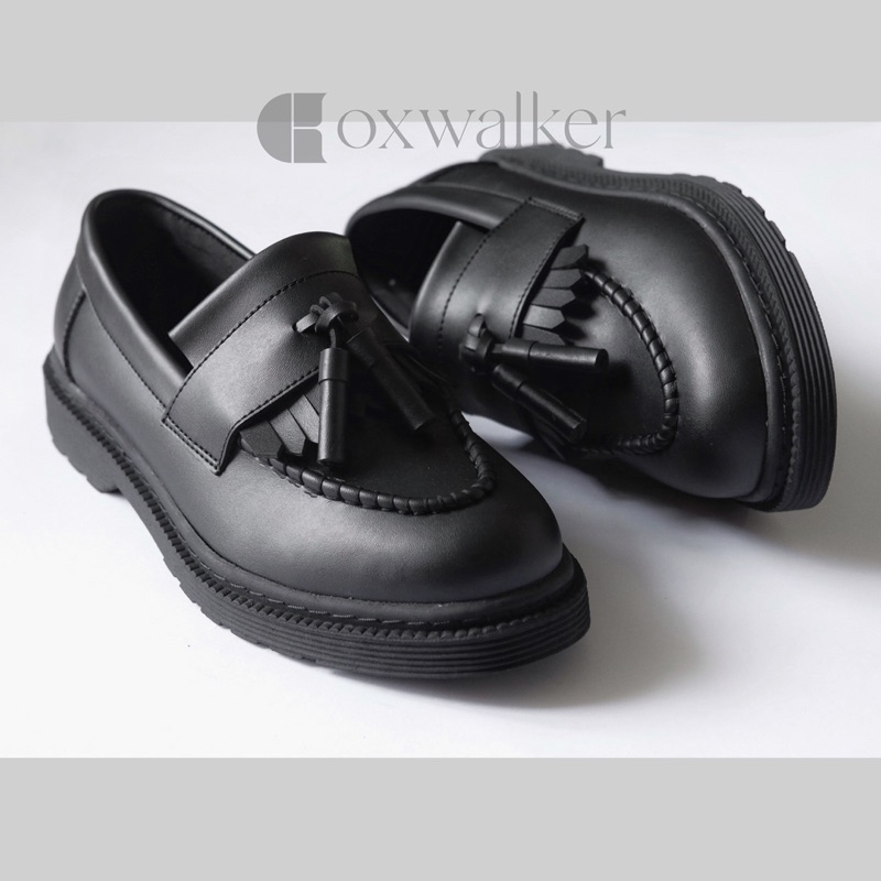 sepatu casual pria formal Roca black by oxwalker boat shoes pantofel kerja kantor