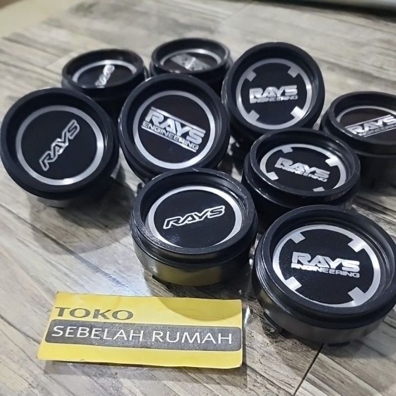 tutup velg dop roda variasi Rays 6.5cm silinder hitam