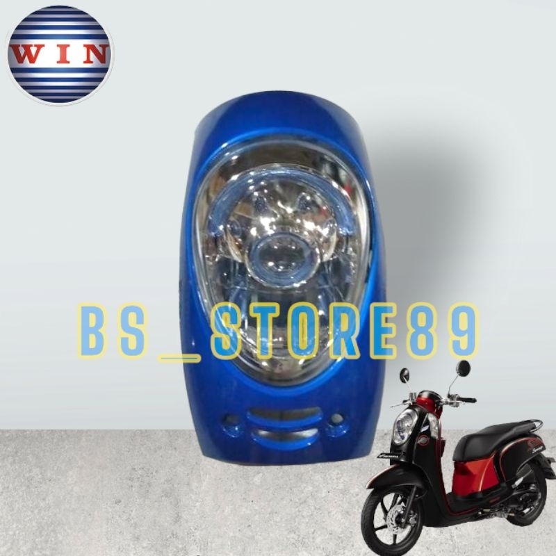 PANEL DEPAN COVER LAMPU DEPAN SCOOPY FI LAMA 2013 2014 2015 2016 | PANEL SET REFLEKTOR SCOOPY FI K16 2013-2016 | TAMENG LAMPU DEPAN SCOOPY FI LAMA | MERK WIN