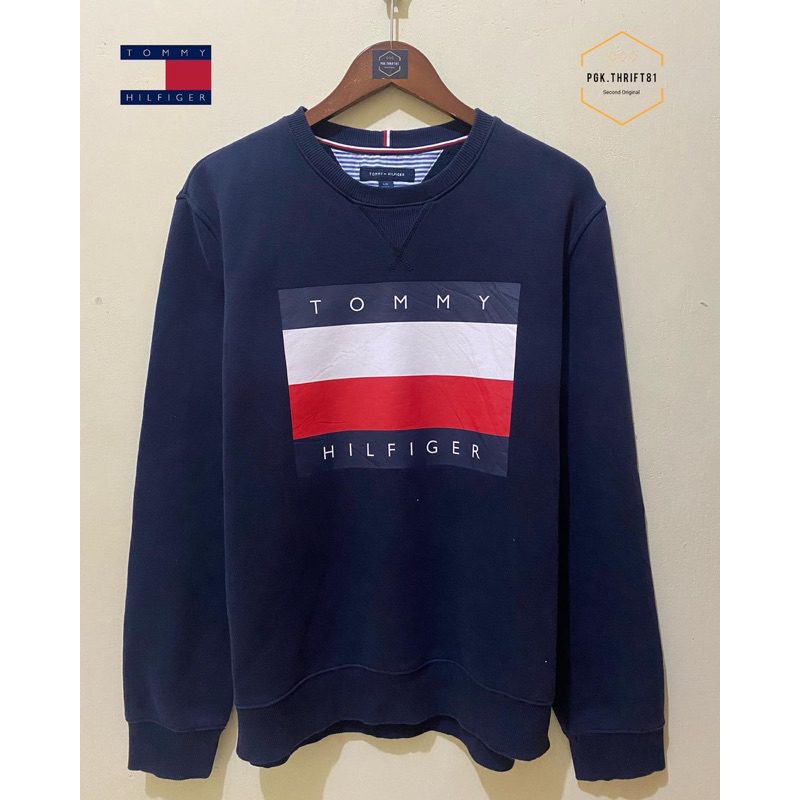Navy Crewneck TOMMY HILFIGER (big logo)