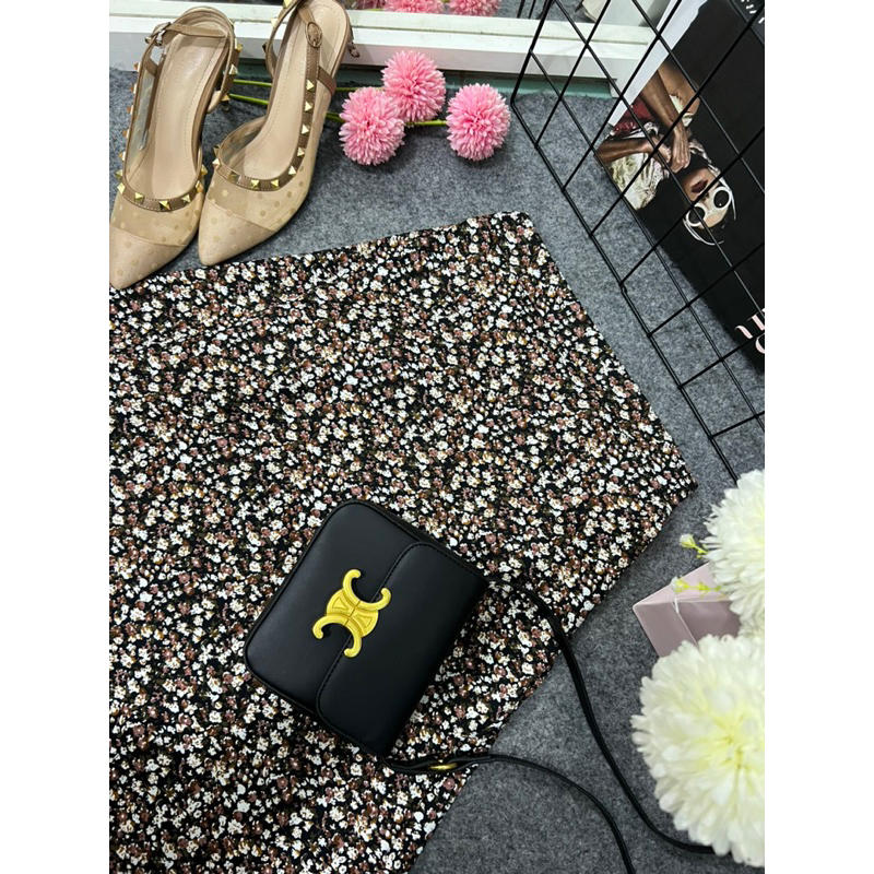 Cherry_ Rok motif bunga / Rok daily korean style / Floral Vintage /  Skirt flower / Rok panjang wanita