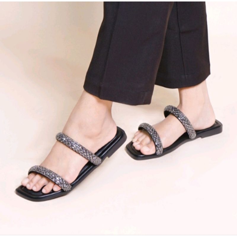 sandal wanita teplek blink diamon