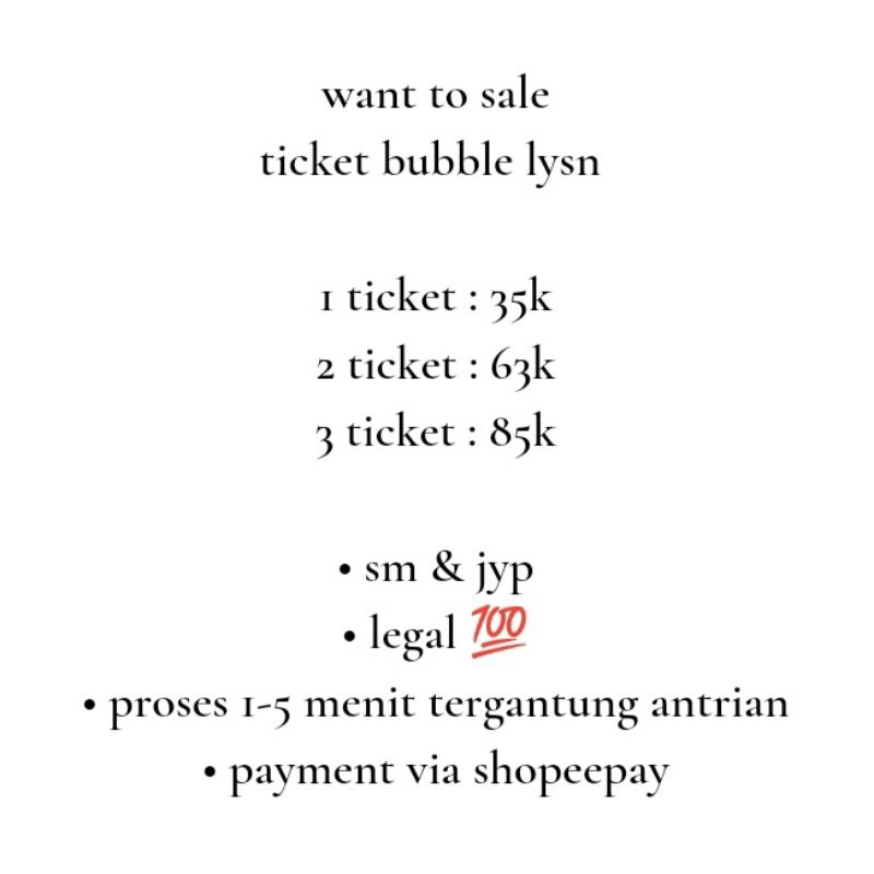 [PROMO RAMADHAN/BACA DESKRIPSI] TICKET LYSN / BUBBLE TERMURAH NCT WAYV FULL SEBULAN