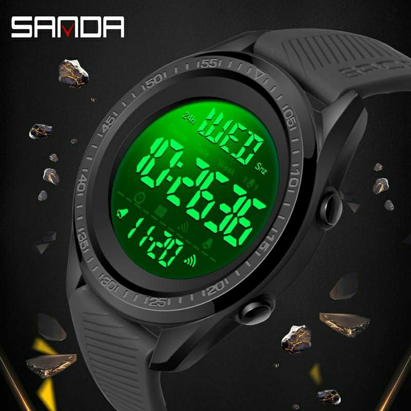 Jam Tangan SANDA 6013 Jam Tangan Pria Digital EL Backlight Sport Watch Anti Air