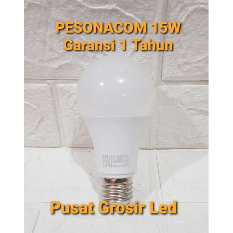 PAKET HEMAT 5 PCS LAMPU LED PESONACOM CLASSIC 15 WATT CAHAYA PUTIH GARANSI 1 TAHUN