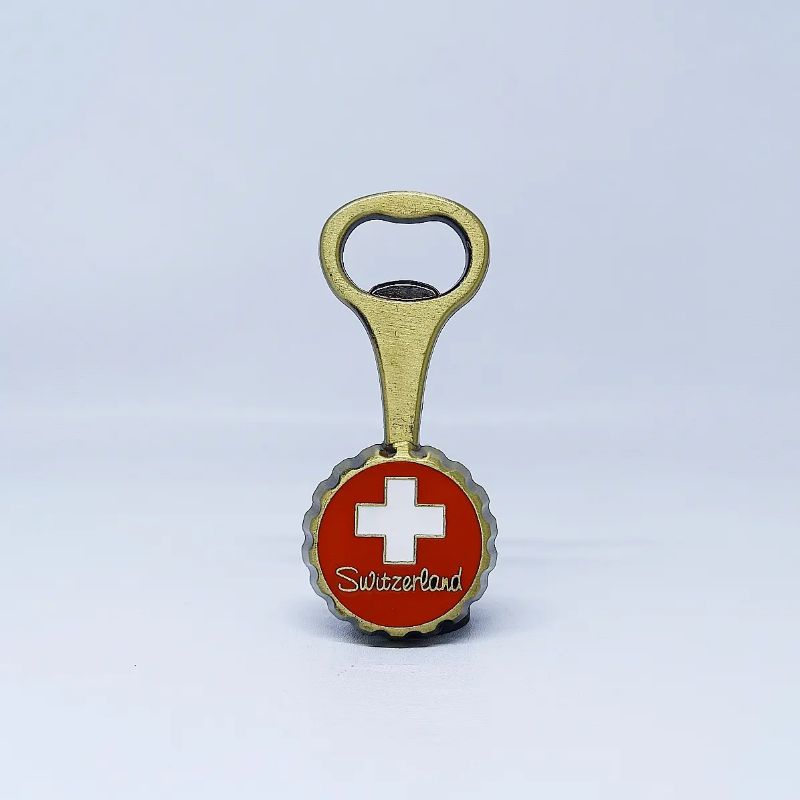 Fridge Magnet Tempelan Kulkas Souvenir Negara Swiss Switzerland Pembuka Botol Besi