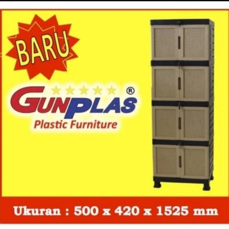 Lemari pakaian plastik gunplas 3susun 4susun (free bubble wrap)