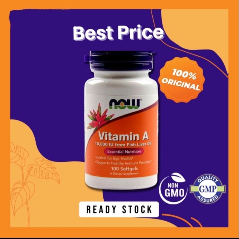 NOW Foods Vitamin A 10,000 IU (100 soft gels)