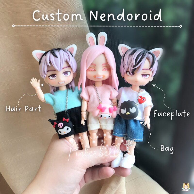 Custom Order Nendoroid Hair & Face part - BACA DESKRIPSI‼️ - Custom Nendoroid by Pinkerbelles