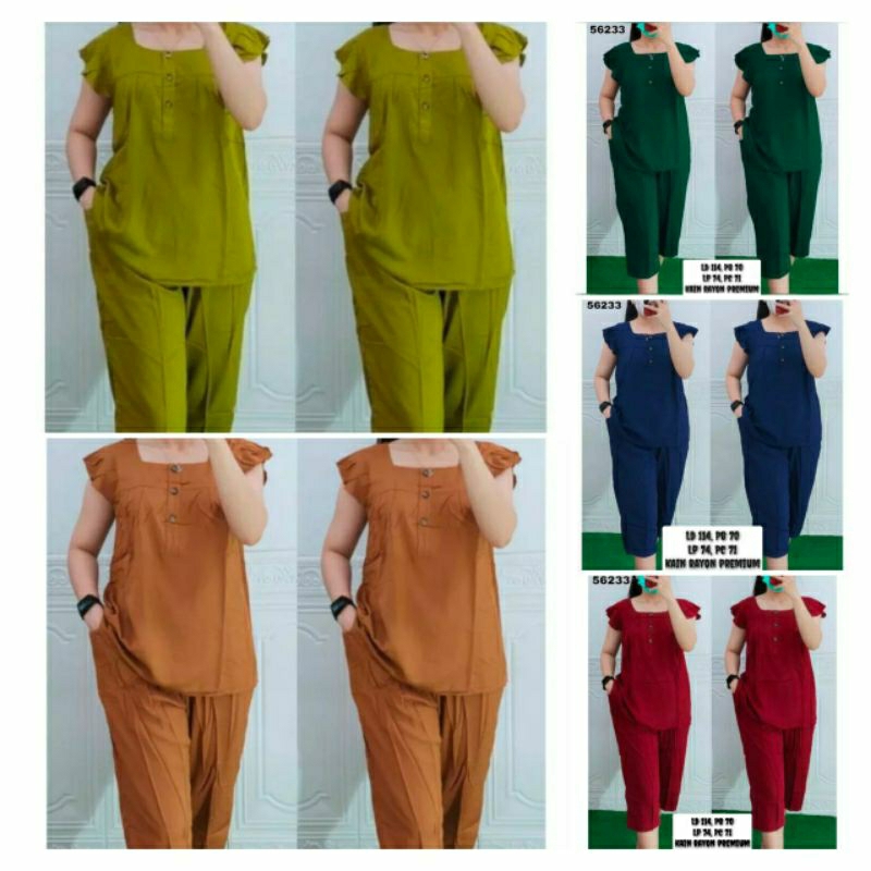 Setelan Wanita one set Kekinian dan Terbaru bahan rayon premium