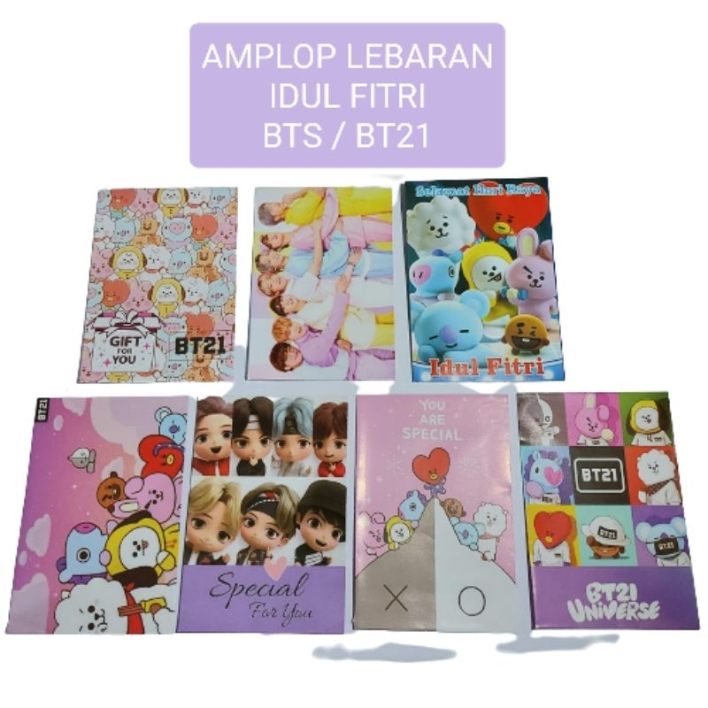 

AMPLOP BTS BT21 LEBARAN IDUL FITRI - 10 LEMBAR