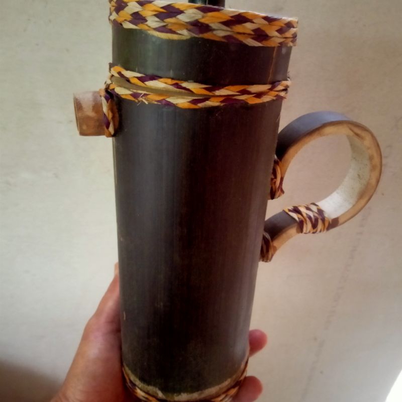 teko/ceret dari bambu hitam unik jadul natural alami