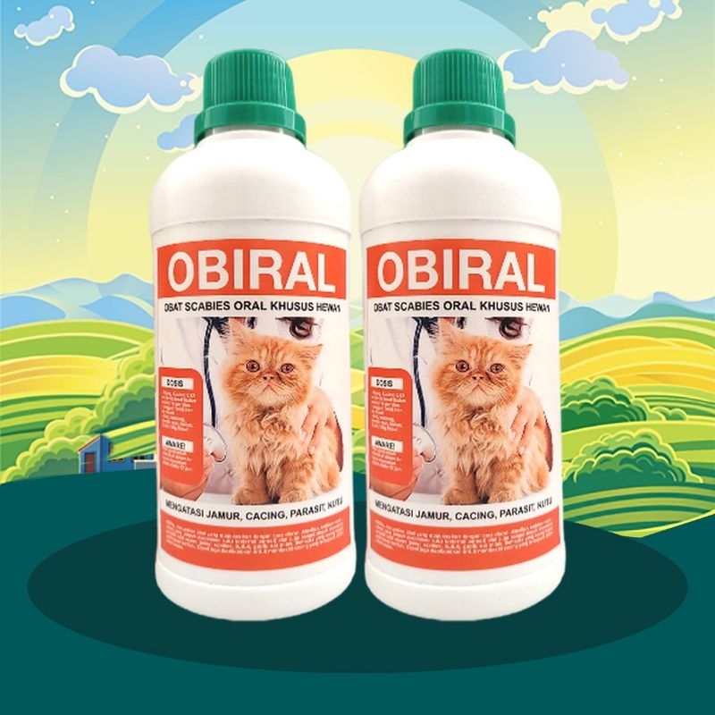 OBIRAL - Obat Scabies Oral Kucing Kelinci Anjing Obat Jamur Cacing Kutu Parasit Gudik Oral Invermectin MIRIP KEPROMEC 500 ml