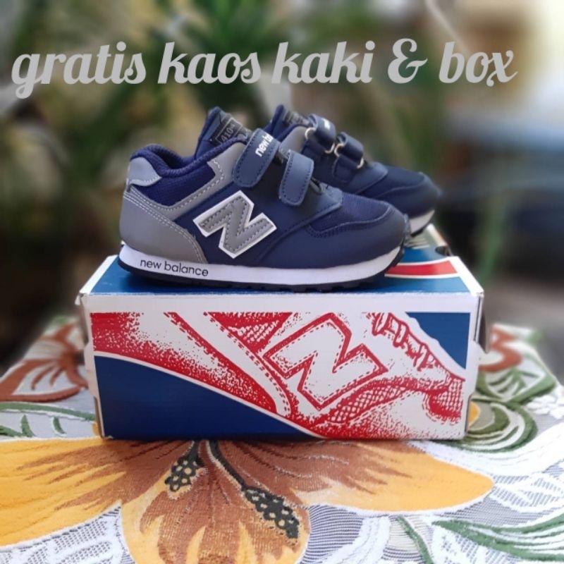 Sepatu Anak Laki Laki Perempuan Unisex Sepatu Sneakers Kasual Sporty Navy Abu