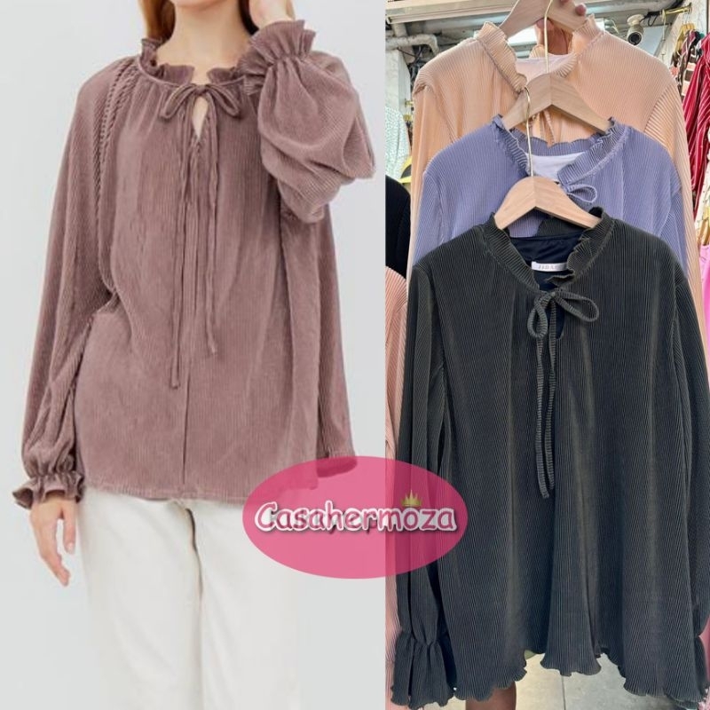 Blouse Plisket Atasan Wanita import / Atasan wanita plisket lidi / Blouse import bangkok