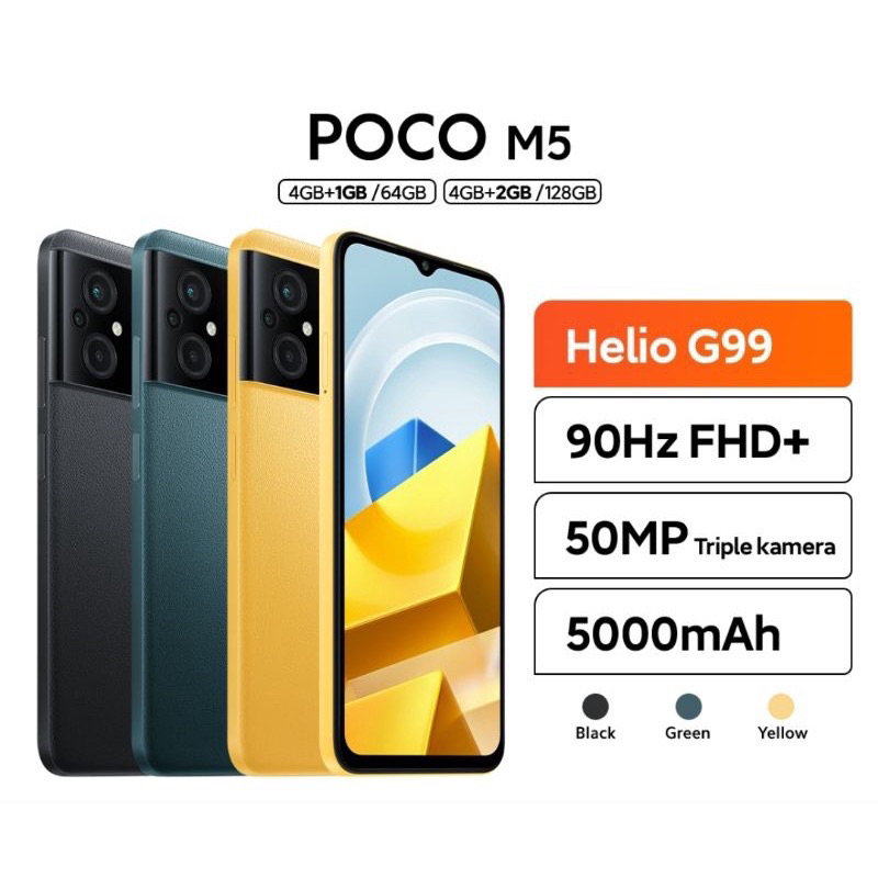 XIAOMI POCO M5 RAM 4/128 GB  100% BARU DAN BERGARANSI RESMI