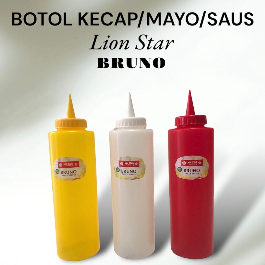 BOTOL KECAP, SAUS, MAYO MERK LION STAR BRUNO ORIGINAL