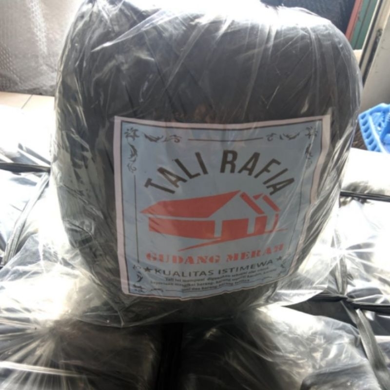 

TALI RAFIA GULUNGAN BESAR 1KG TALI PLASTIK HITAM