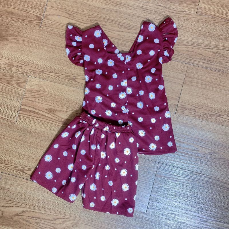 SETELAN BAJU ANAK PEREMPUAN/SETELAN MOTIF BUNGA DAISY