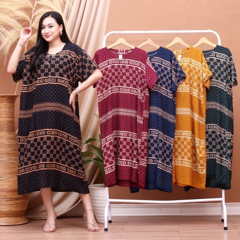 BISA PILIH WARNA ECER DASTER IBU JUMBO BUSUI | DASTER RAYON LENGAN PENDEK KANCING DEPAN LD 120 | HOM