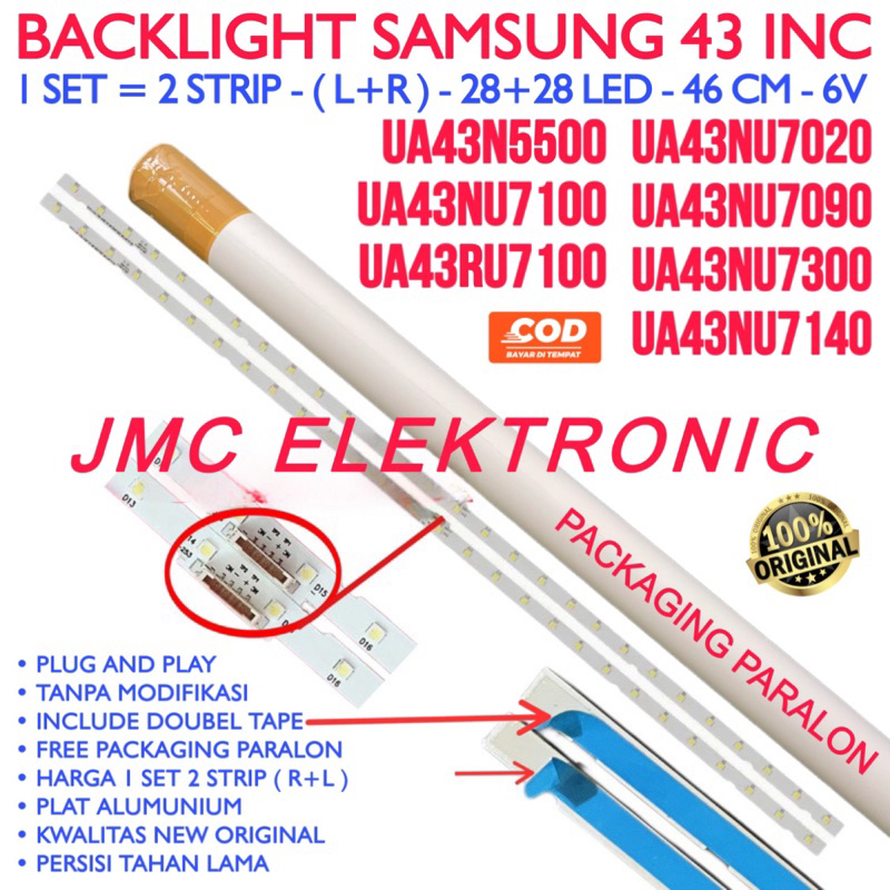 BACKLIGHT TV SAMSUNG 43 INC UA43NU7100 UA43NU7090 UA43RU7100 UA43NU7020 UA43NU7090 UA43NU7300 UA43NU7140 UA43N5500AK UA43N5500 UA 43NU7100 43RU7100 43NU7020 43NU7090 43NU7300 43NU7140 43NU 43RU 43N