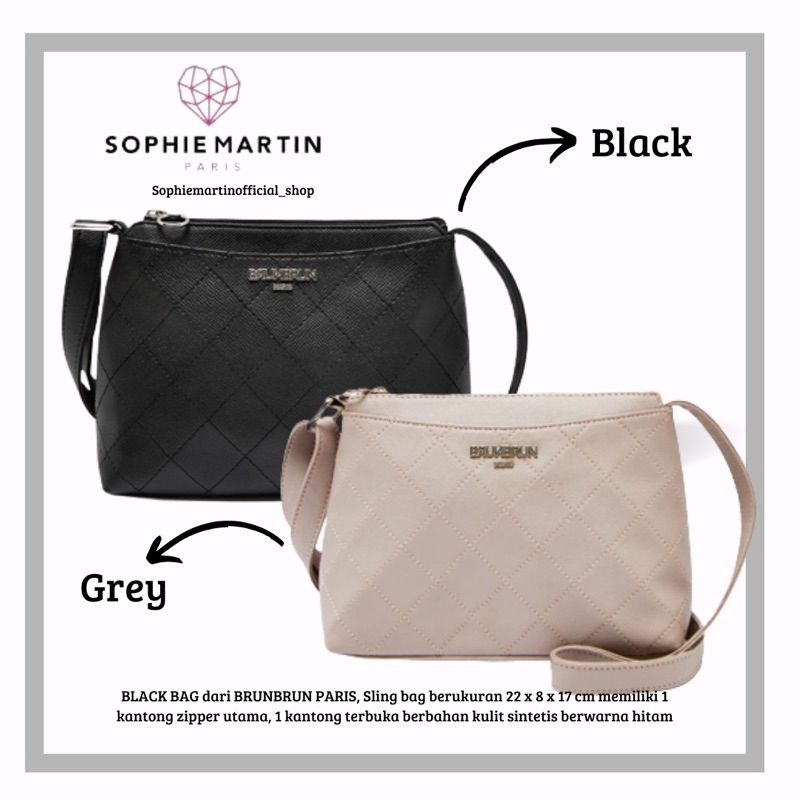 Breya Black Grey Brunbrun Paris Tas selempang wanita import sophie paris shopie martin original prom