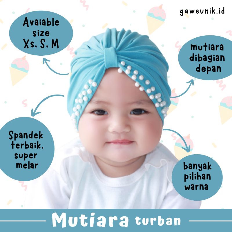 Mutiara Turban | Turban Anak Turban Baby Turban bayi Turban anak perempuan Turban Newborn Turban Bun