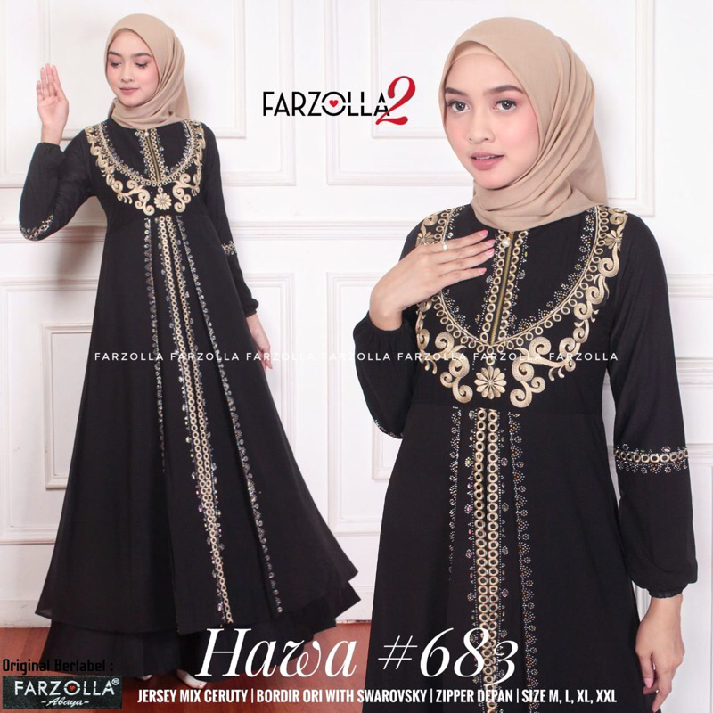Abaya Turkey | Hawa #683 | Busana Arab Muslimah Original by Farzolla