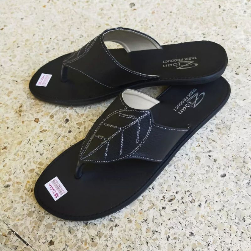 Sandal Jepit Wanita Papirut Flat SoL Karet Motif Daun